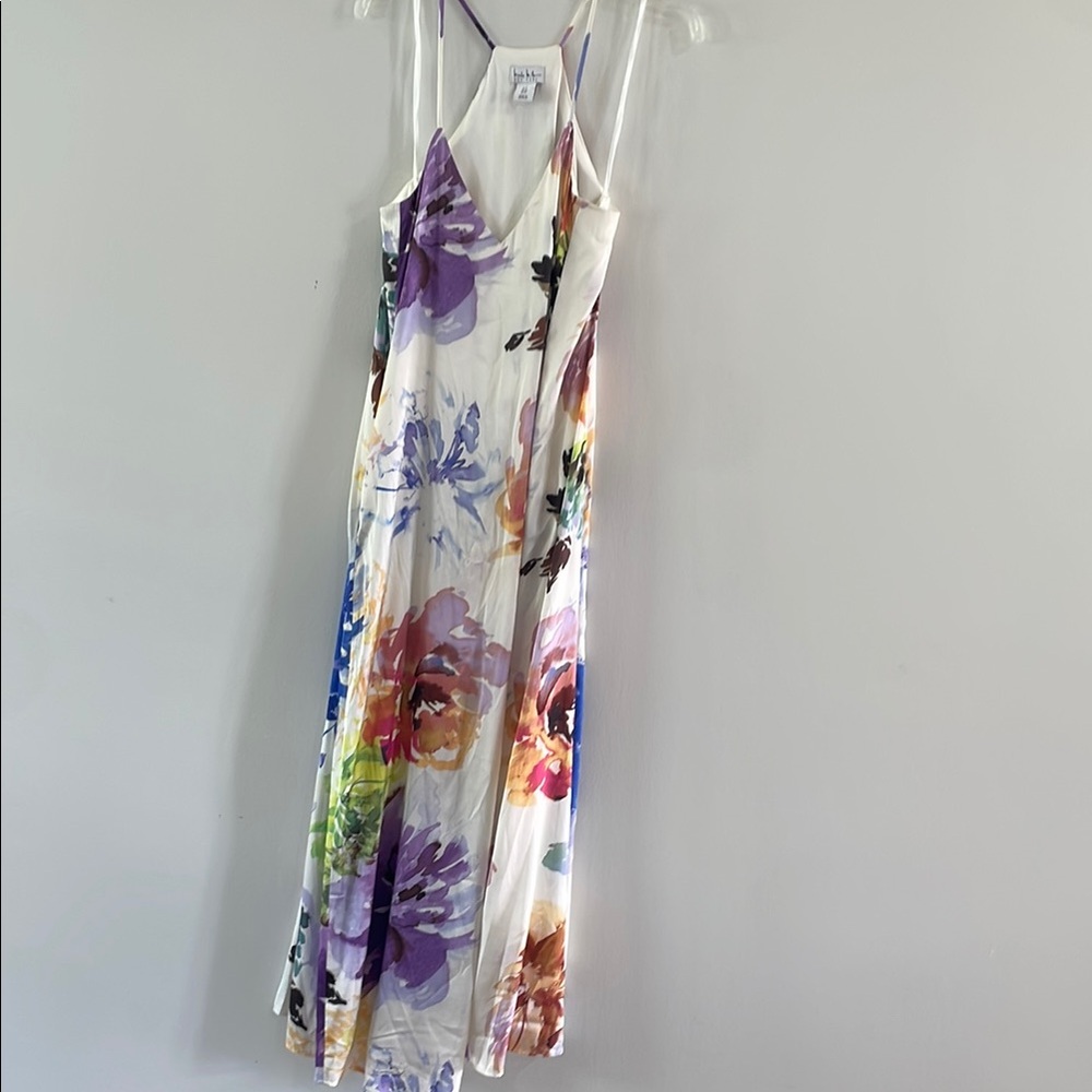 Nicole by Nicole Miller Purple and Blue Halter Maxi Dress